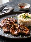 🐖 Medallones de Cerdo a la Plancha con Arroz Integral (Meal Prep Perfecto en 20 Minutos)