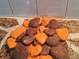 Galletitas corazón de chocolate y anaranjadas