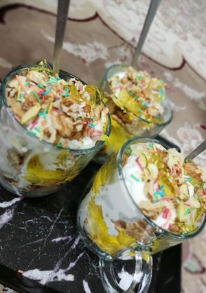 عکسی از دستور دسر ژله و بستنی🤗😁
