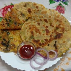 Mix veg stuffed paratha A picture of Mix veg stuffed paratha.