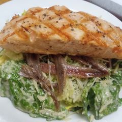A picture of Salmon Caesar Salad.
