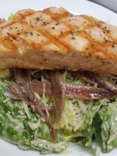 A picture of Salmon Caesar Salad.
