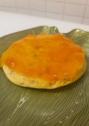 Una foto de Cheesecake de melocotón express 🍑