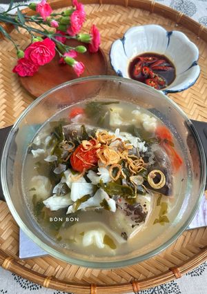 Hình của món Canh Chua Đầu Cá Hú Nấu Lá Giang.