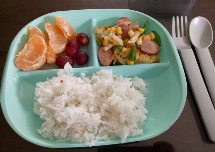 Resep Tumis buncis jagung dengan sosis Lezat