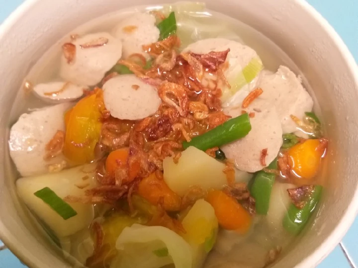 Langkah Gampang Membikin Resep Sop bakso warna warni yang  Bikin Ketagihan Anti Ribet, Lezat Sekali