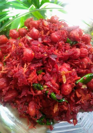 A picture of Beetroot and chickpea masala.