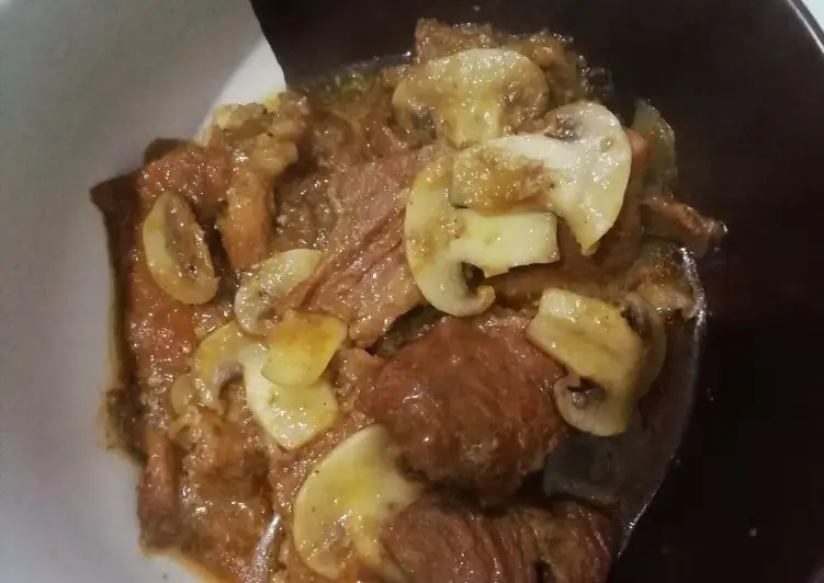 Resep Terbaru Bistik daging jamur Ala Warung