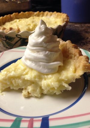 A picture of Coconut custard pie.