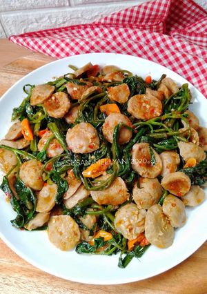 Foto resep Cah kangkung bakso