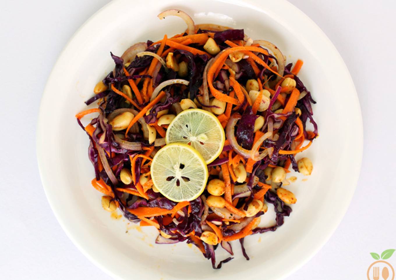 Asian Red Cabbage Salad With Roasted Peanuts