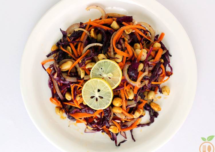 Step-by-Step Guide to Prepare Favorite Asian Red Cabbage Salad With Roasted Peanuts