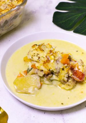 Foto resep #238 Spinach pene potato cheese and chicken carrot milk