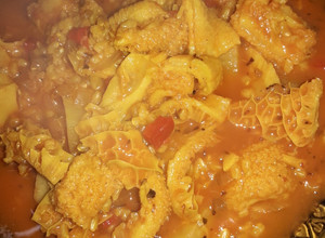 Una foto de Guiso de Mondongo, Arroz integral y papa