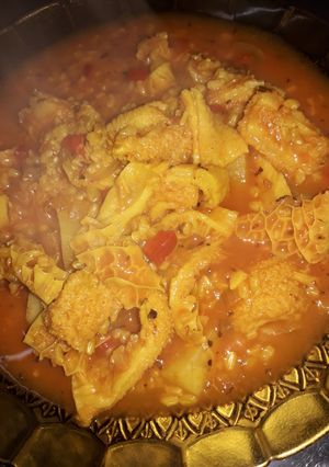 Una foto de Guiso de Mondongo, Arroz integral y papa