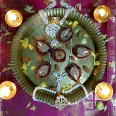 A picture of Saffron deepam.
