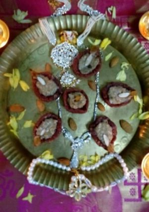 A picture of Saffron deepam.