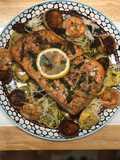 Salmon, Shrimp & Scallops