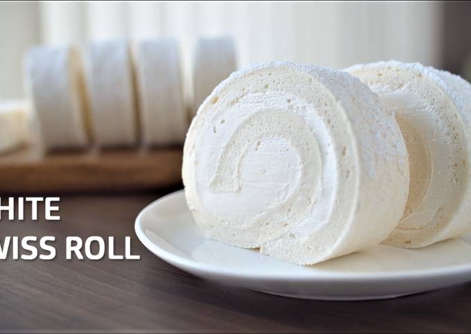 Recipe of Homemade White Swiss Roll (Snow Cake Roll) ★Recipe Video