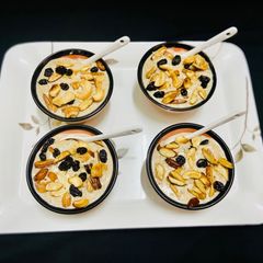 A picture of Red Rice poha kheer.