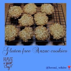 Gluten free Anzac cookies A picture of Gluten free Anzac cookies.