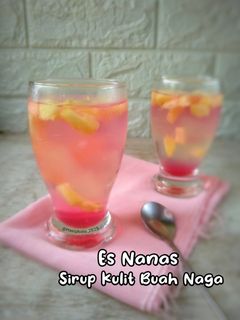 Foto resep Es Nanas Sirup Kulit Buah Naga