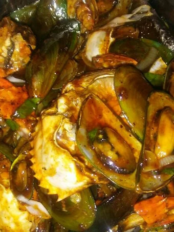 Langkah Gampang Membuat Resep Kepiting + kerang lada hitam yang  Bikin Ketagihan Anti Ribet, Bikin Ngiler