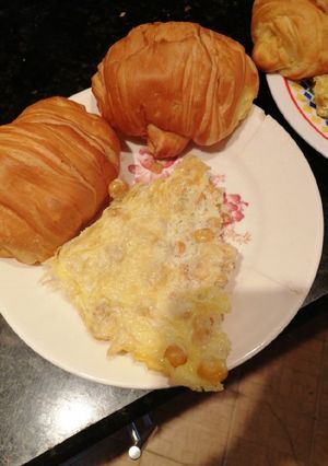 Una foto de Huevos con maíz tierno
