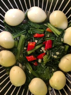 Foto resep Tumis Sawi Hijau Telur Puyuh