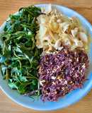 ✨ Bún gạo lức xào trứng ăn kèm gà xào hành - rau muống luộc ✨