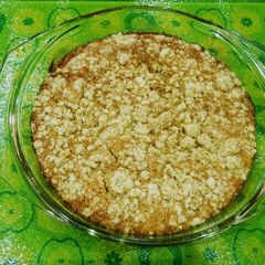 A picture of Rhubarb and Apple Crumble.