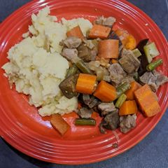 Lamb stew with Pecorino Romano Mash A picture of Lamb stew with Pecorino Romano Mash.
