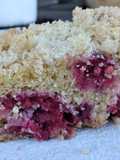 Kuchen de frambuesas y migas