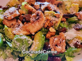 Ensalada con aguacate y champiñones macerados