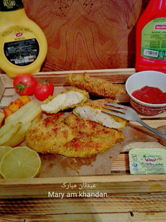 عکسی از دستور شنیسل مرغ