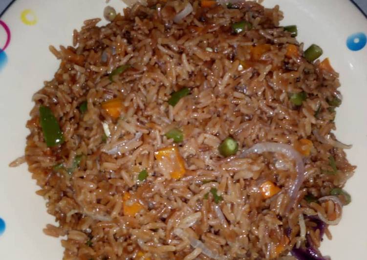 Fried brown rice