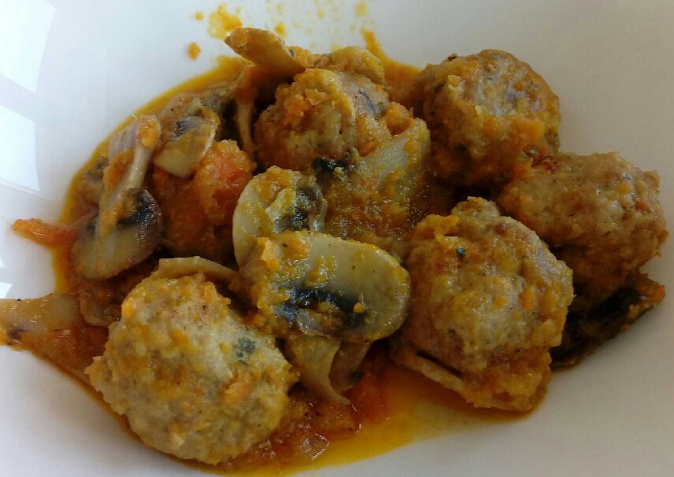 Albóndigas rellenas con verdura