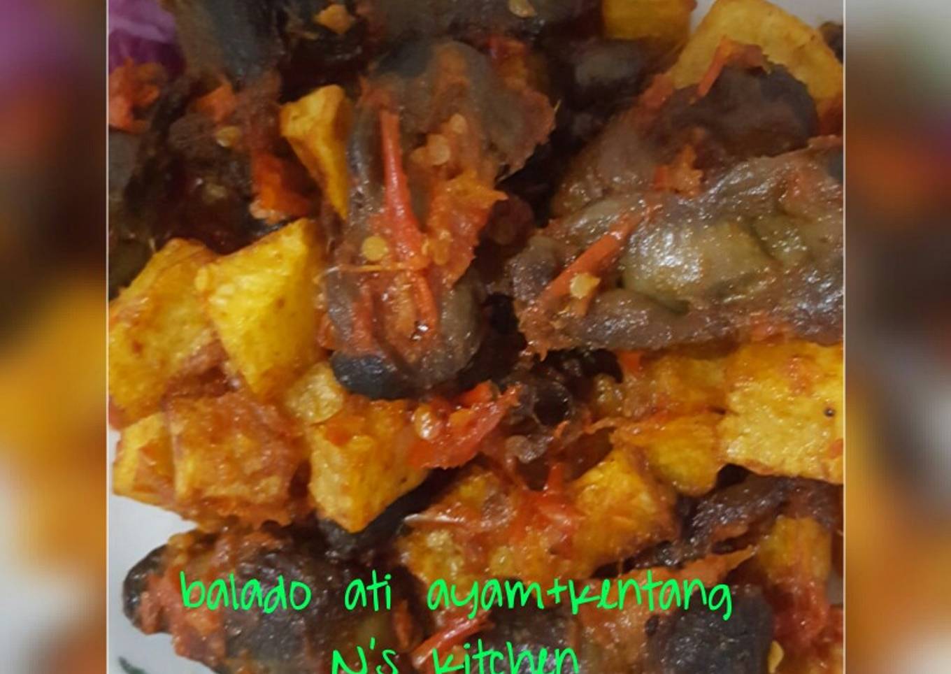 Balado ati ayam+kentang