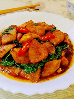 塔香沙茶杏鮑菇 的食譜成品照片