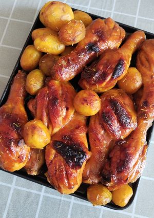 Foto resep Ayam bakar Madu + kentang