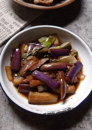Foto resep Tumis terong daun bawang