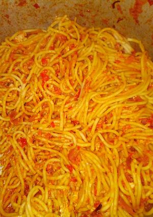 A picture of Spaghetti with eggs.