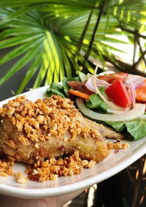 Hình của món Gà rán sốt chua ngọt.