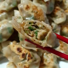 A picture of Gyoza aka Japanese dumplings.