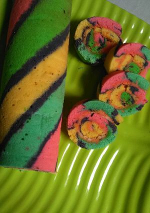 Foto resep Bolu gulung Rainbow