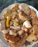 Pollo salteado con verduras