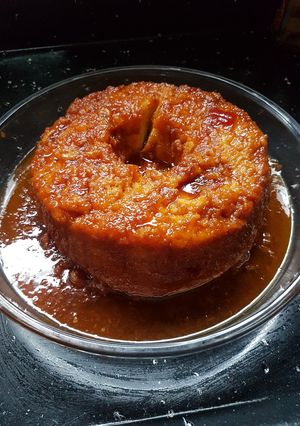Una foto de Budín de pan con trocitos de dulce
