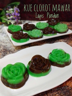 Foto resep Kue Clorot Mawar Lapis Pandan