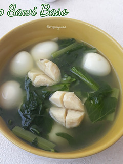 Foto resep Sup Sawi Baso Ayam Telur Puyuh