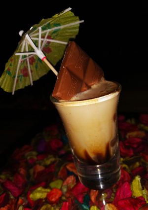 A picture of Chocolatey coffee shots.